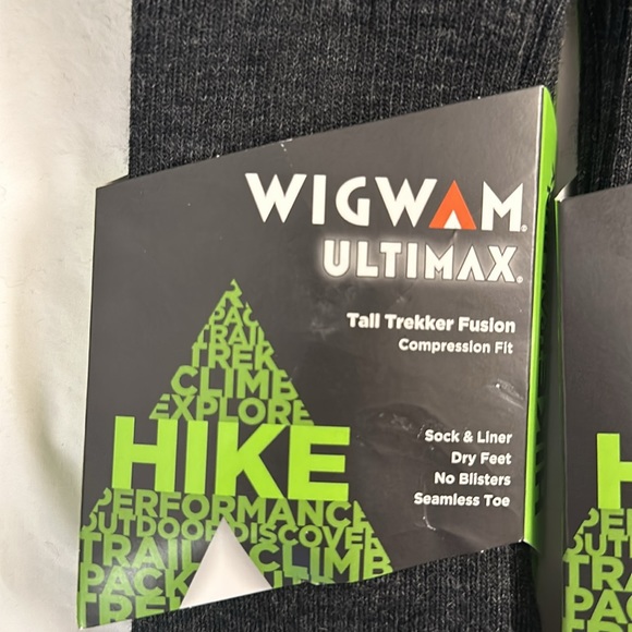 🥷🏿🥷🏿🥷🏿 Bundle 2 pairs of socks Wigwam Ultimax Tall Fusion Compression Fit - Picture 2 of 7